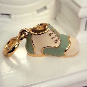 Blue boot charm. Gold plated.